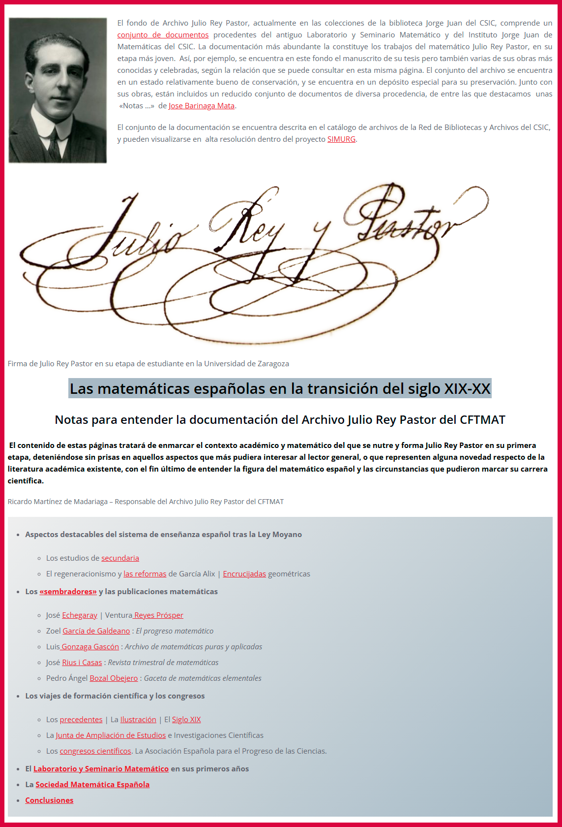 Archivo Julio Rey Pastor