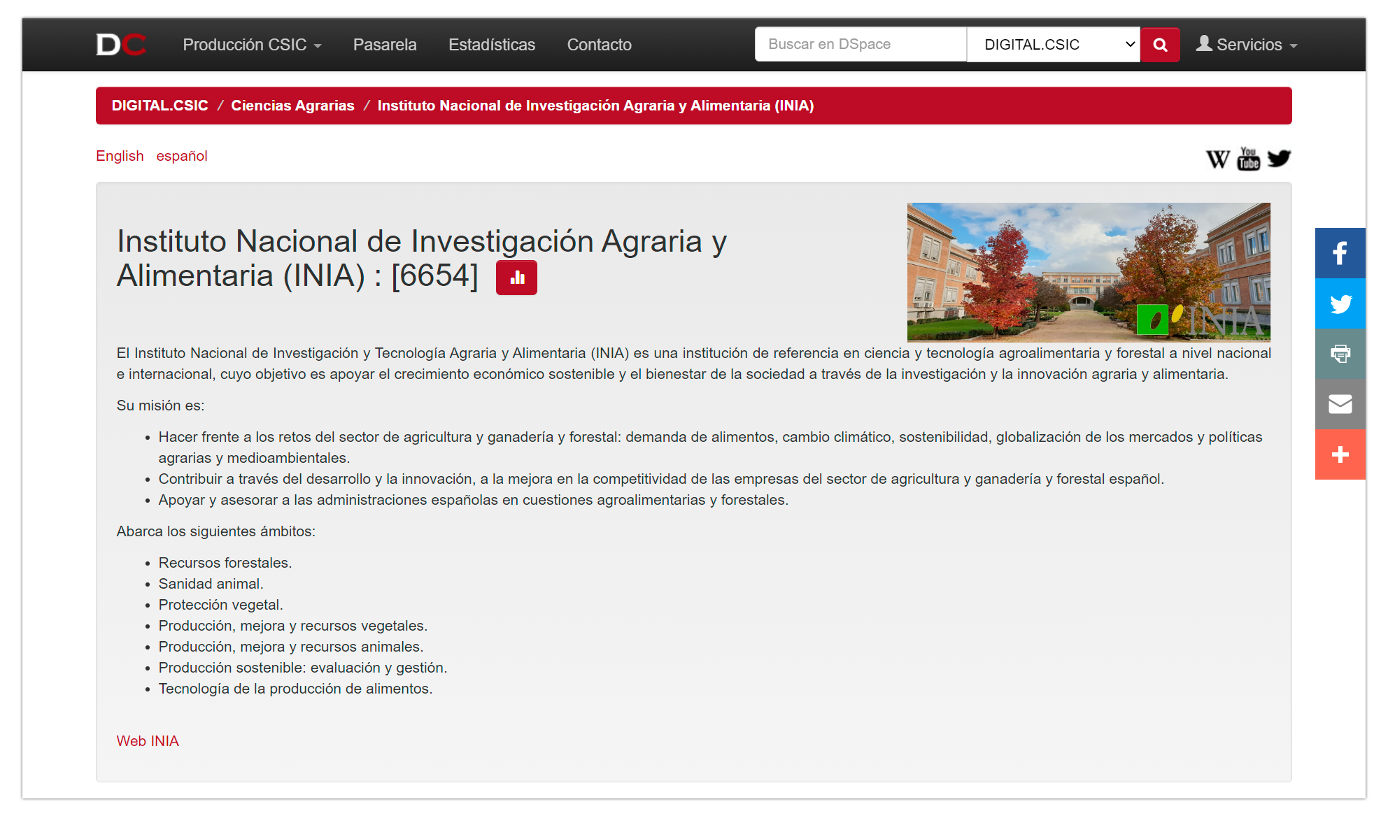 Colección del INIA en DC