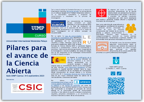 Curso de verano Pilares de la Ciencia Abierta