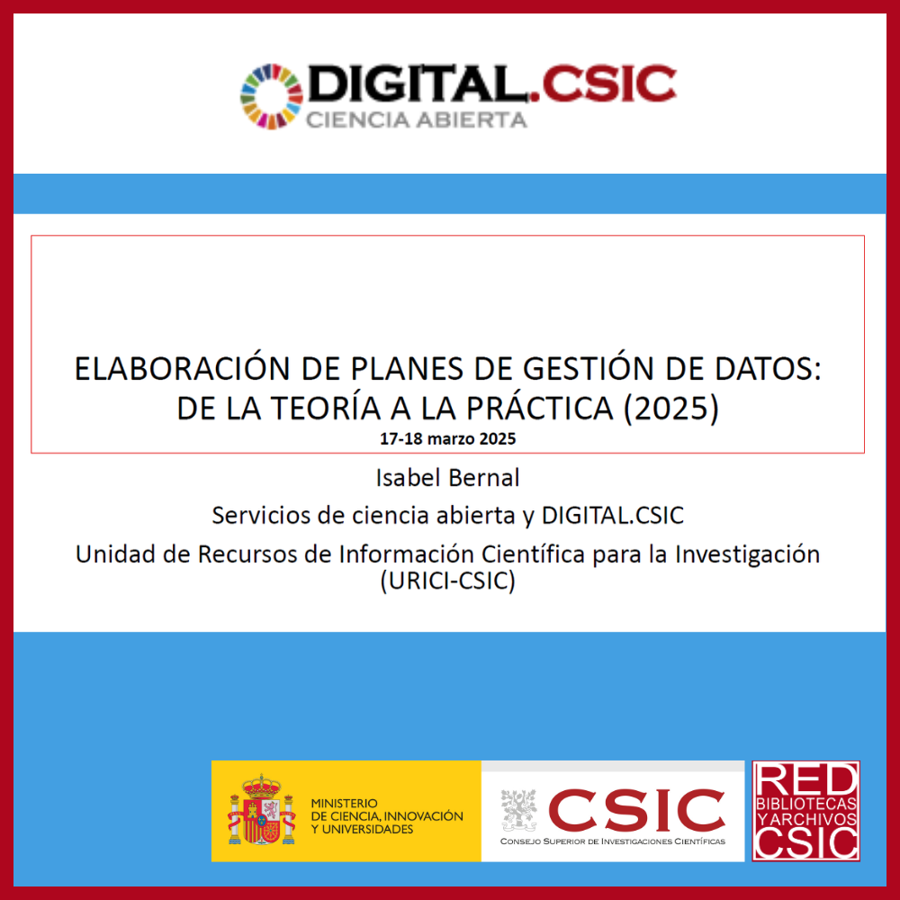 Curso Digital CSIC sobre planes de gestión de datos 2025