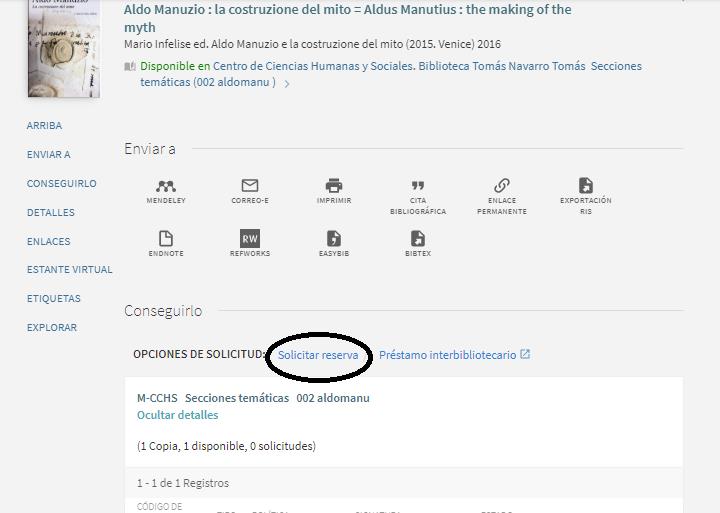 Reservas - Ver ejemplar