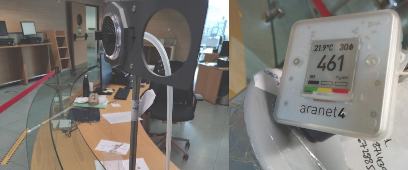 Equipos de muestreo de SARS-CoV-2 en la Biblioteca Tomás Navarro Tomás: proyecto AirCOVID19 del Centro de Biología Molecular Severo Ochoa