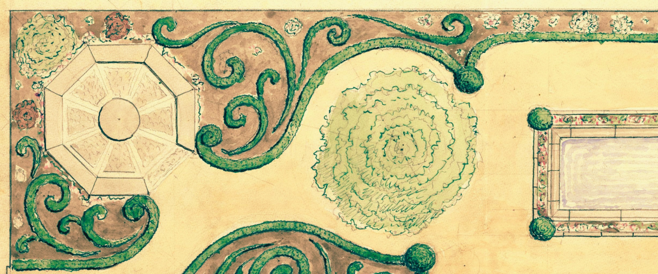 Plano del jardín de la residencia de la Condesa de Medina y Torre 